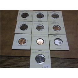 10 Assorted Lincoln Error Cents (As Shown)