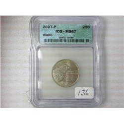 2007-P Idaho Quarter ICG MS67