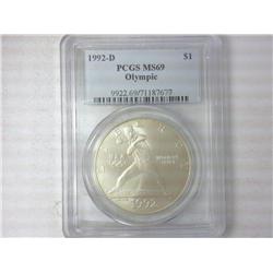 1992-D Olympic Silver Dollar PCGS MS69