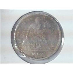 1862 Seated Liberty Dime
