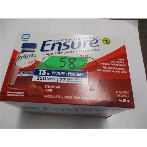 SHELF PULLS (AS IS):  ENSURE PROTEIN PLUS DRINK (6 BOTTLES X 235 ML)