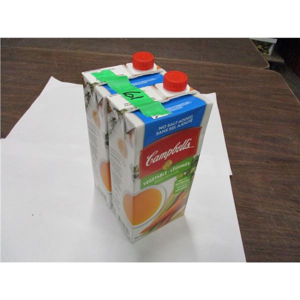 SHELF PULLS (AS IS):  CAMPBELLS VEGETABLE BROTH (2 CARTONS X 1 L)