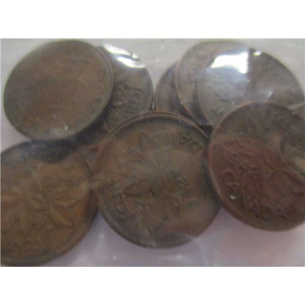 1942 LOT OF 10 CANADA KING GEORGE V PENNIES
