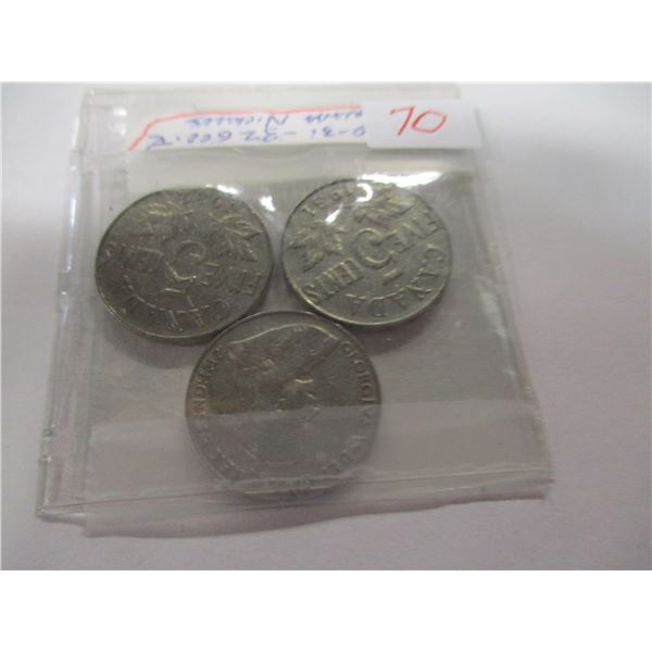 1930, 1931, & 1932 CANADA KING GEORGE V NICKELS