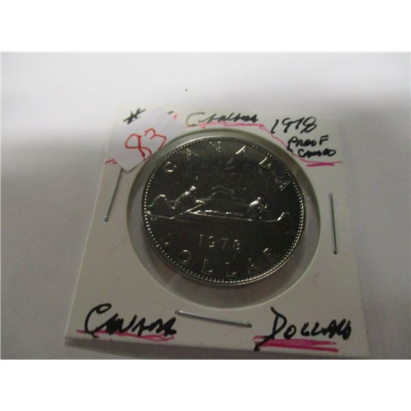 1978 PROOF CAMEO CANADA VOYAGER DOLLAR