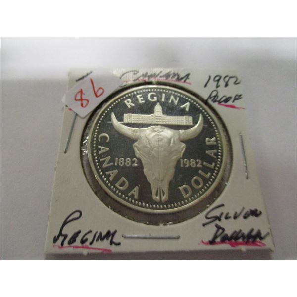1982 REGINA PROOF CANADA SILVER DOLLAR