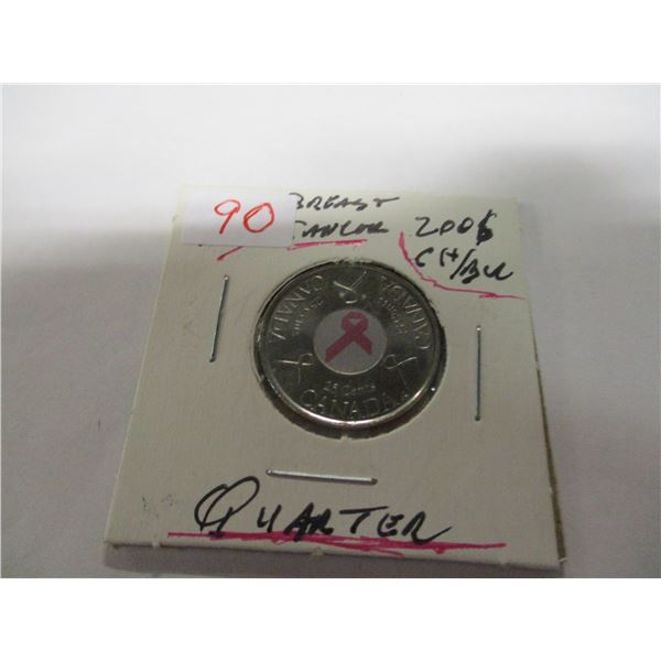 2006 BREAST CANCER COLORED CANADA QUARTER