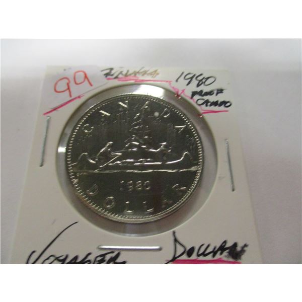 1980 PROOF CAMEO CANADA VOYAGER DOLLAR