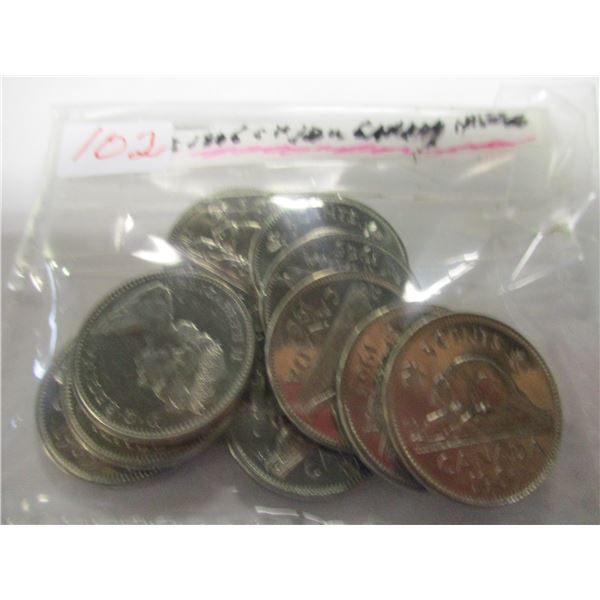 10 - 1965 CH/BU CANADA NICKELS