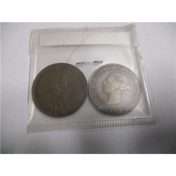 1896 - 1917 CANADA VICTORIAN & KING GEORGE V PENNIES