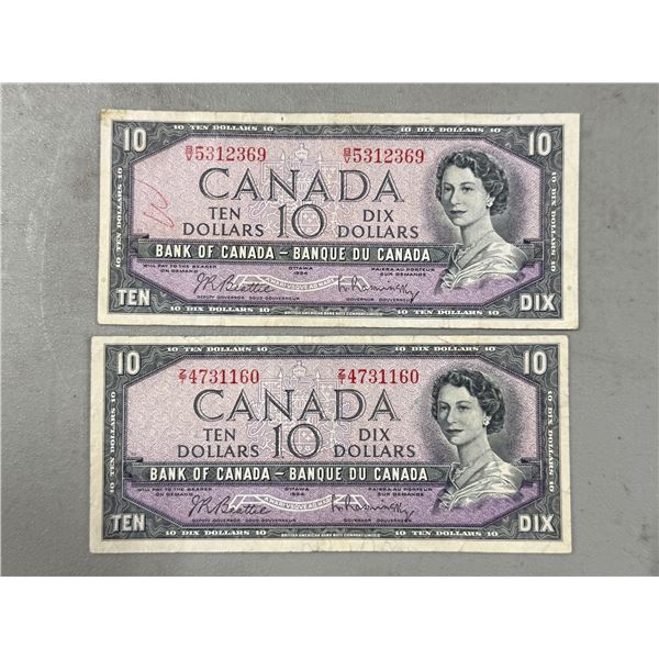 2 1954 Bank of Canada $19 Banknotes