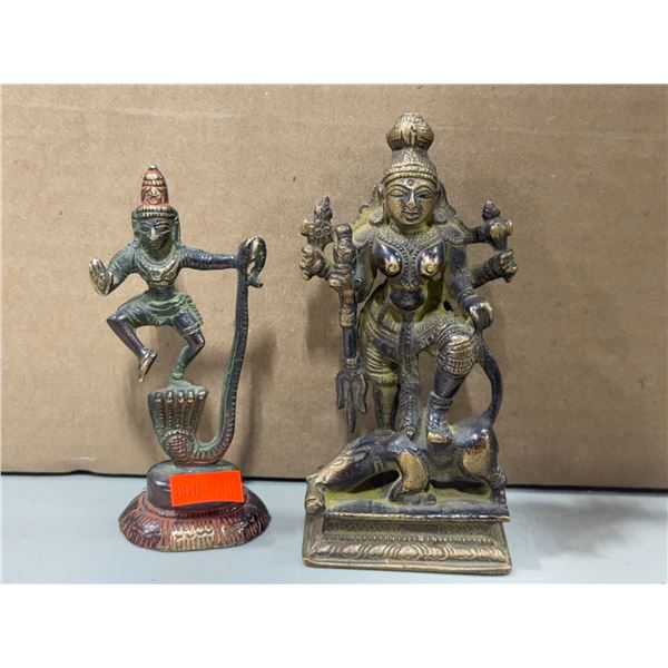 Brass Hindu Goddess Figures