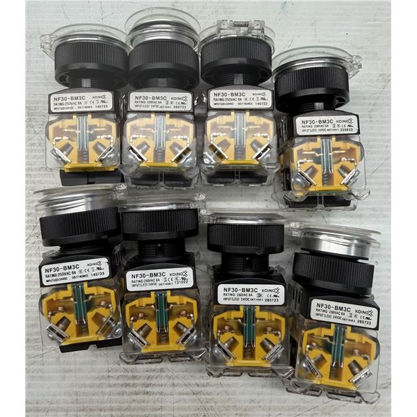 Lot of (8) Koino #NF30-BM3C Push Button Switches