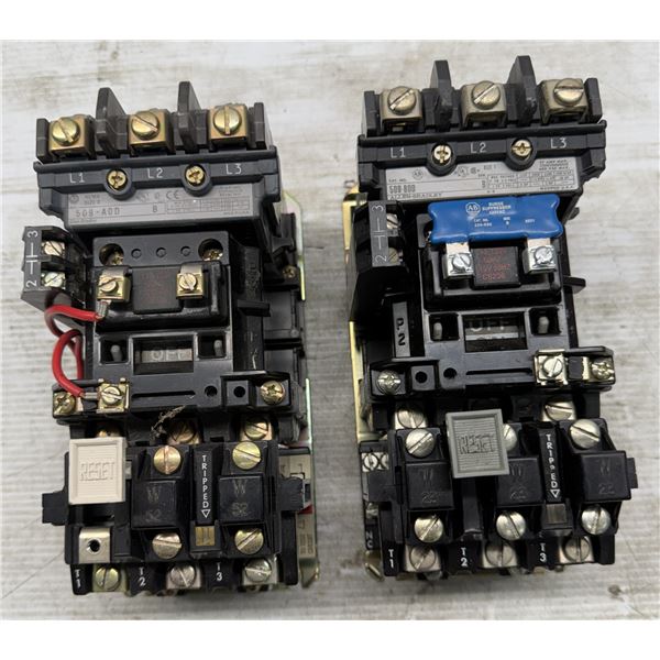 (2) Allen Bradley Motor Starters #509-A0D & #509-B0D