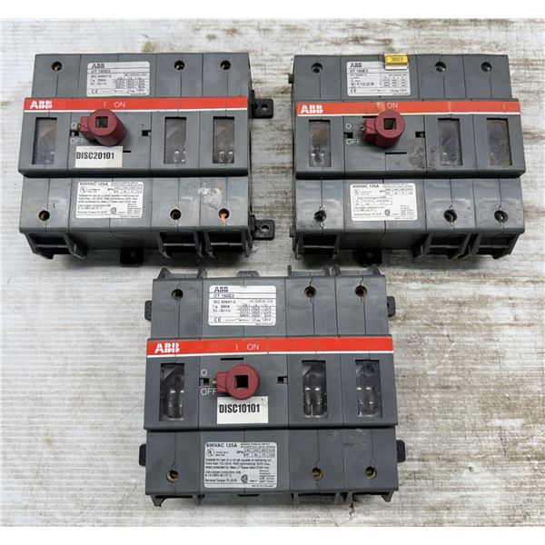 (3) ABB #OT 160E3 Disconnect Switches