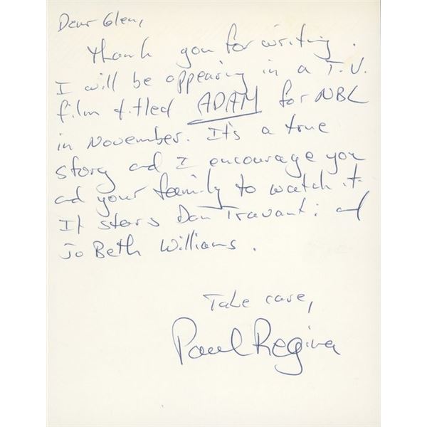 The Untouchables Paul Regina signed letter