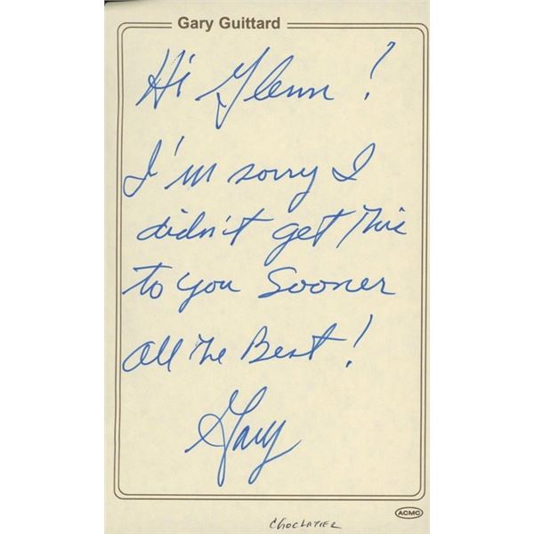 Gary Guittard signed note
