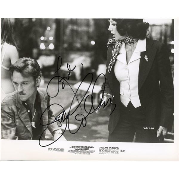 Joan Collins signed The Devil Within Her lobby card