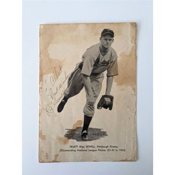 MLB Player Rip Sewell signed photo card