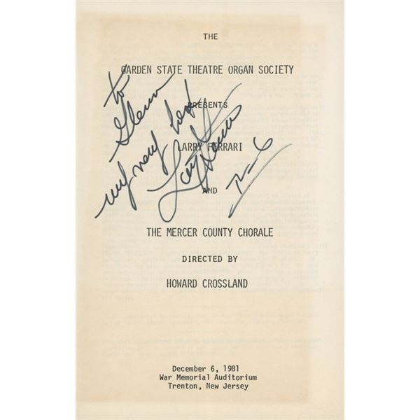 Musician Larry Ferrari signed program