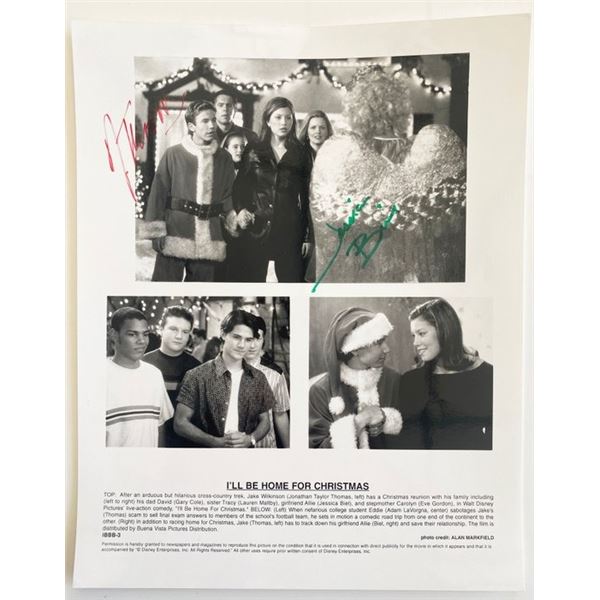 I'll Be Home for Christmas Jessica Biel and Jonathan Taylor Thomas signed movie photo