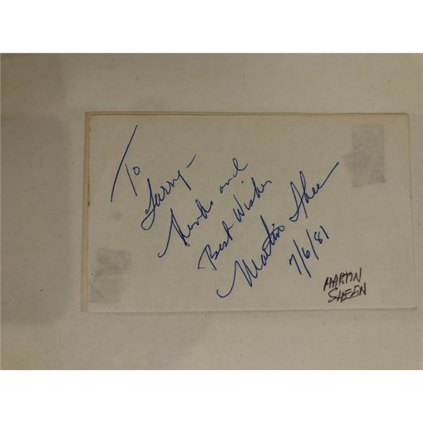 Apocalypse Now Martin Sheen signed note