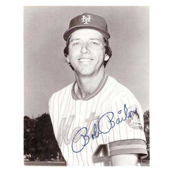 Bob Bailor signed MLB photo