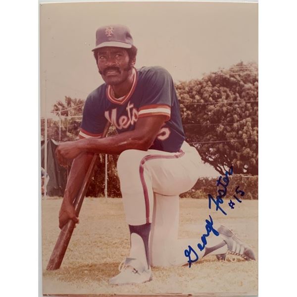 Baseball star George Foster signed photo