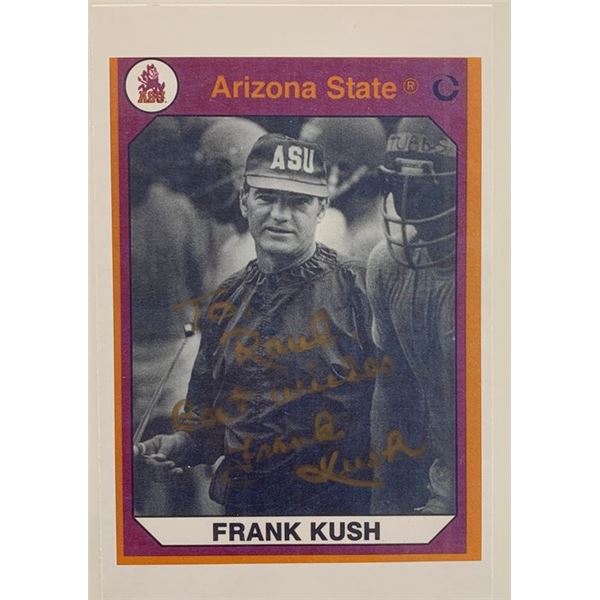 Arizona State Head Coach Frank Kush signed photo