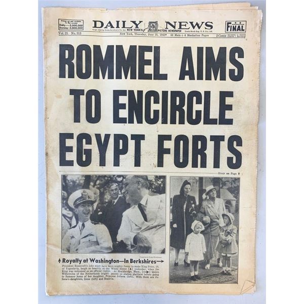 Daily News Original 1942 Vintage Newspaper