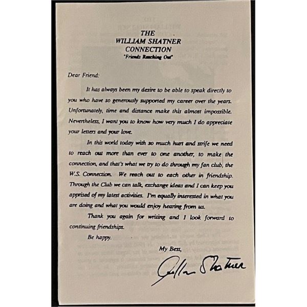 Official William Shatner Fan Club Membership application