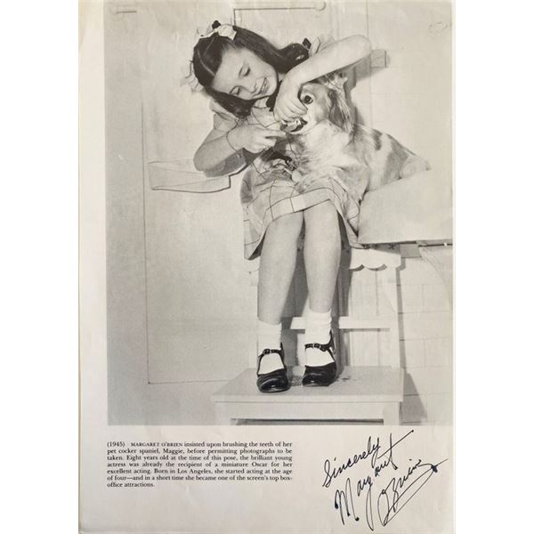 Margaret O'Brien signed magazine page
