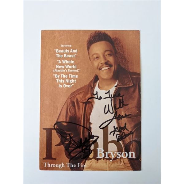 Singer Peabo Bryson signed photo card