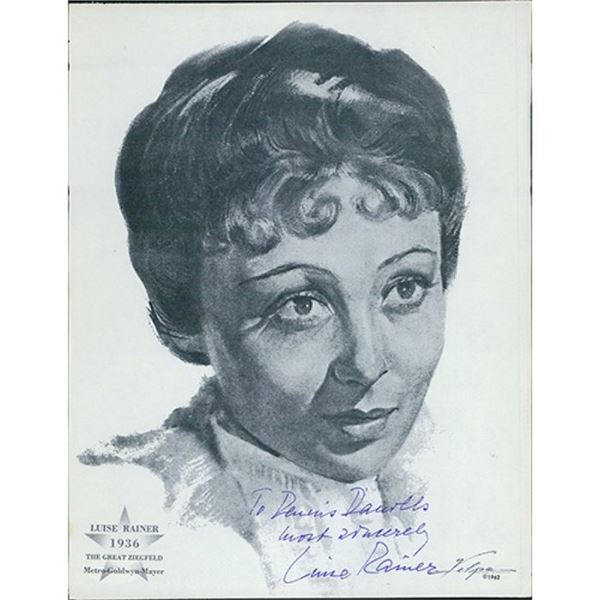The Great Ziegfeld  Luise Rainer Signed  Volpe Page Photo