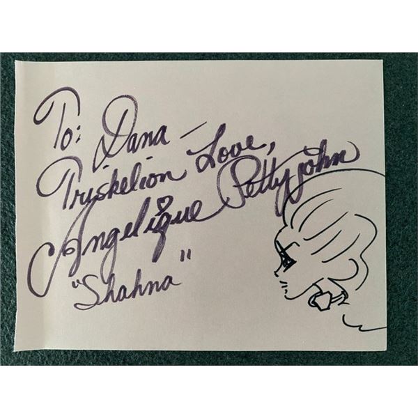 Stra Trek Angelique Pettyjohn signed note with sketch