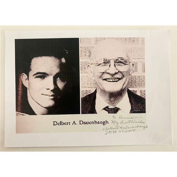 Delbert A Dauenbaugh signed paper cardstock photo