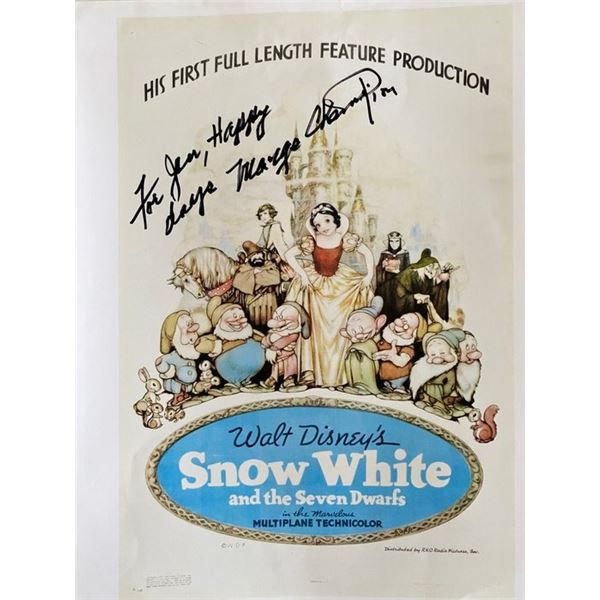 Snow White And The Seven Dwarves Marge Champion signed photo