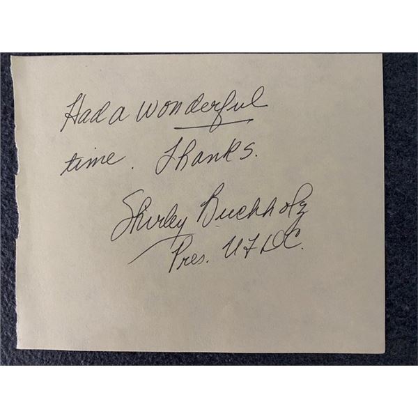 Shirley Buchholz  President of  UFDC signed note