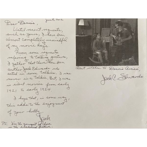 Jack C Edwards signed photocopied letter