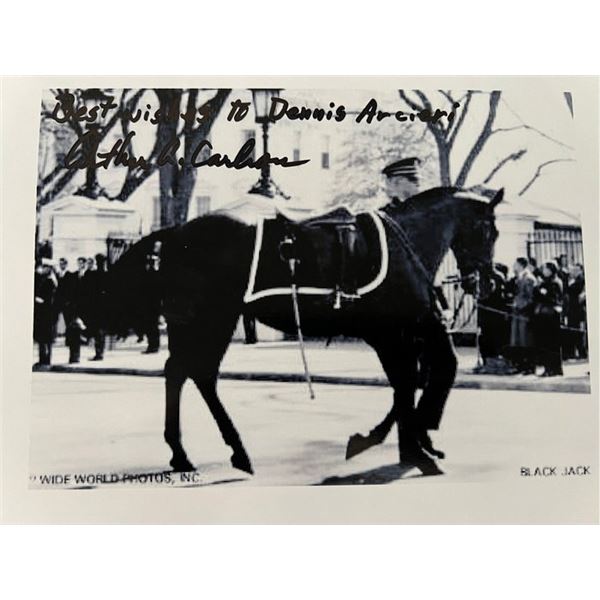 JFK Assassination Arthur Carlson Black Jack Funeral Procession signed photo