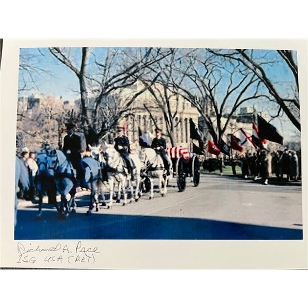 JFK Funeral Lead Honor Guard Rider Richard A. Pace signed photo