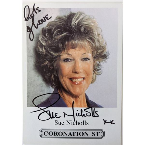 Crossroads Sue Nicholls signed promo card
