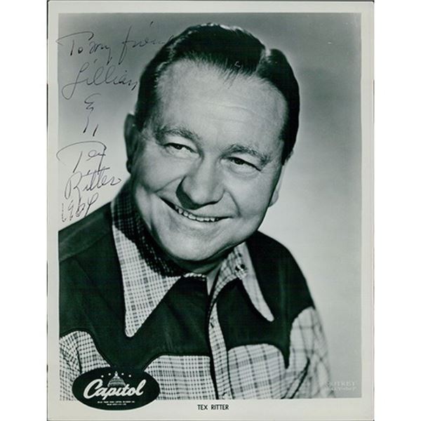 Country Singer Tex Ritter Signed Photo JSA Authenticated