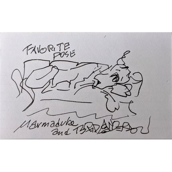 Marmaduke Brad Anderson hand drawn and signed sketch