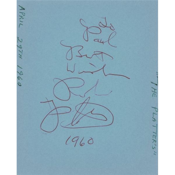 The Platters signed signed note
