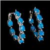 Image 1 : Natural Ethopian Blue Opal Earrings