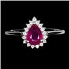 Image 1 : Natural PEar Shape Red Ruby Ring