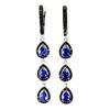 Image 1 : Natural Intense Blue Sapphire Triple Drop Earrings