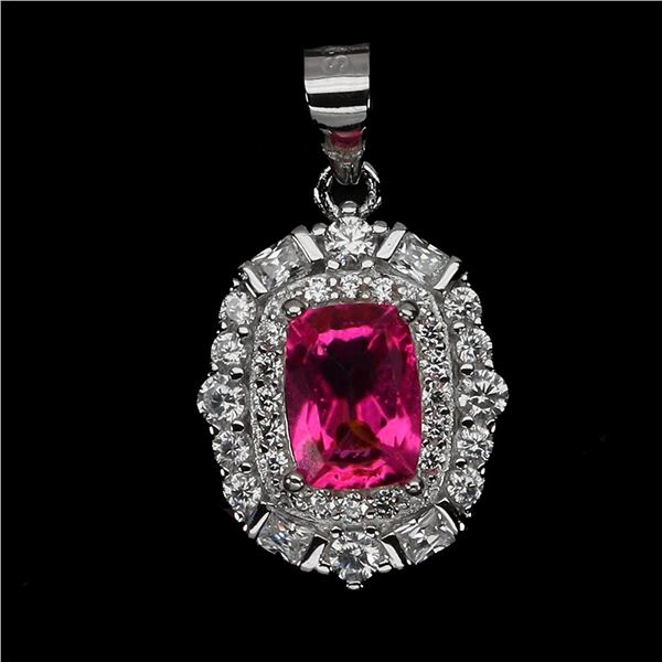 Natural Pink Topaz Pendant