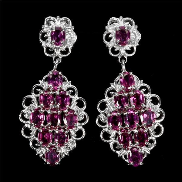 Natural Rhodolite Garnet Earrings